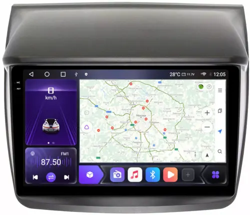 Магнитола для Mitsubishi L200, Pajero Sport 2006-2016 - Kuberg OL-9635 QLed+2K, Android 12, Быстрая, CarPlay, 4G SIM-слот