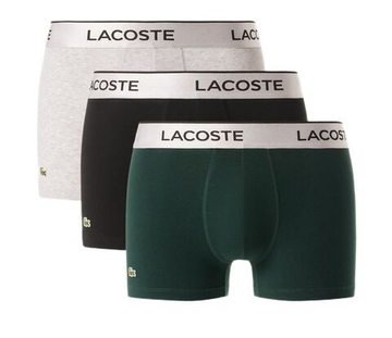 Боксерки теннисные Lacoste Silver Waist Short Trunks 3P - black/pine green/grey melange
