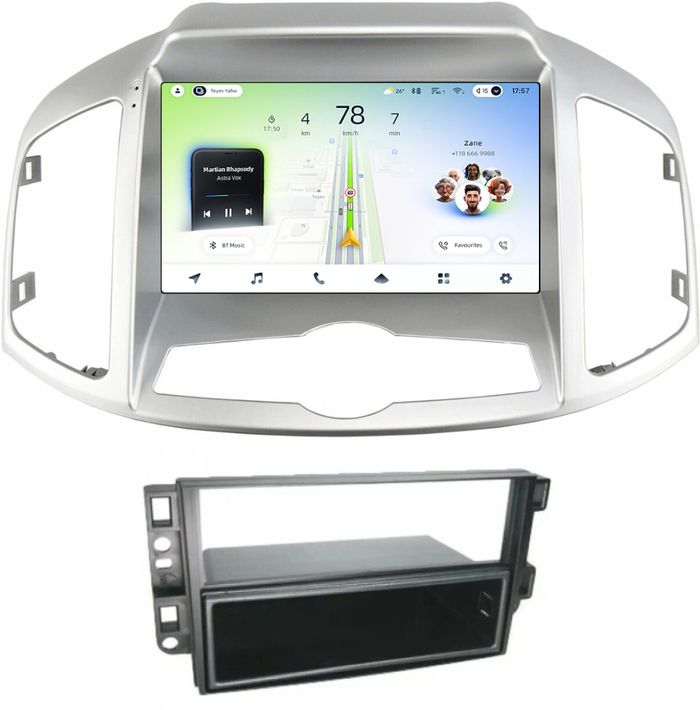 Магнитола для Chevrolet Captiva 2011-2015 (перенос БК вниз) - Teyes CC4L-DTS монитор 9" IPS, Android 14, Быстрая, Snapdragon 662, CarPlay, 4G SIM-слот