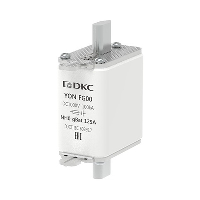 Предохранитель YON ножевого типа FG00 125А  NH0 характеристика gBat
