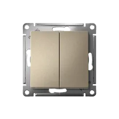 Выключатель двухклавишный Systeme Electric AtlasDesign Шампань ATN000551
