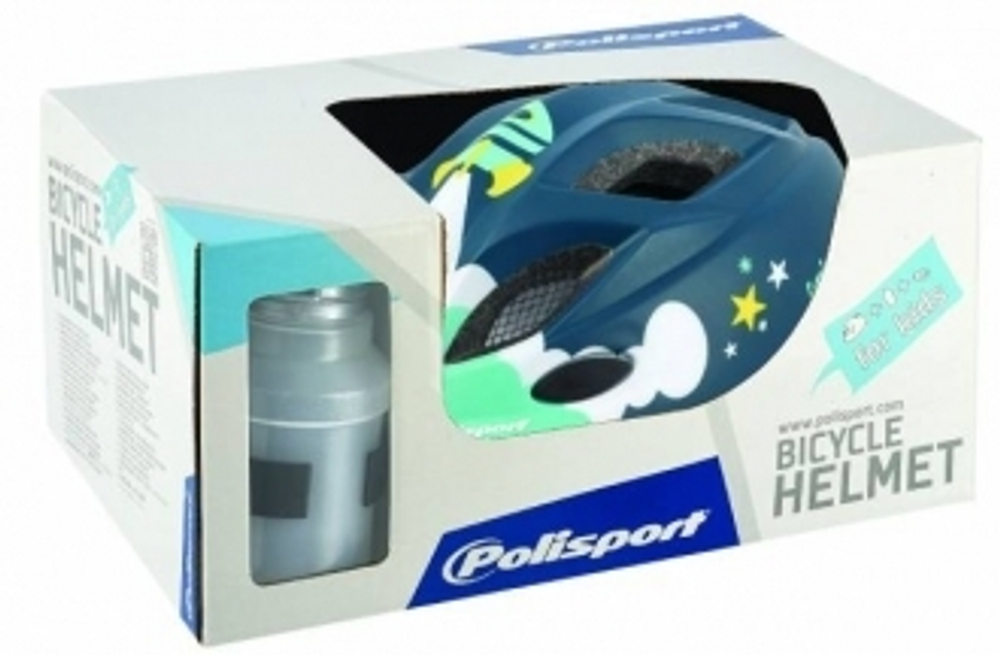 Комплект Polisport Xs kids premium шлем детский/фляга/держатель Spaceship (xs=48/52), matte finish