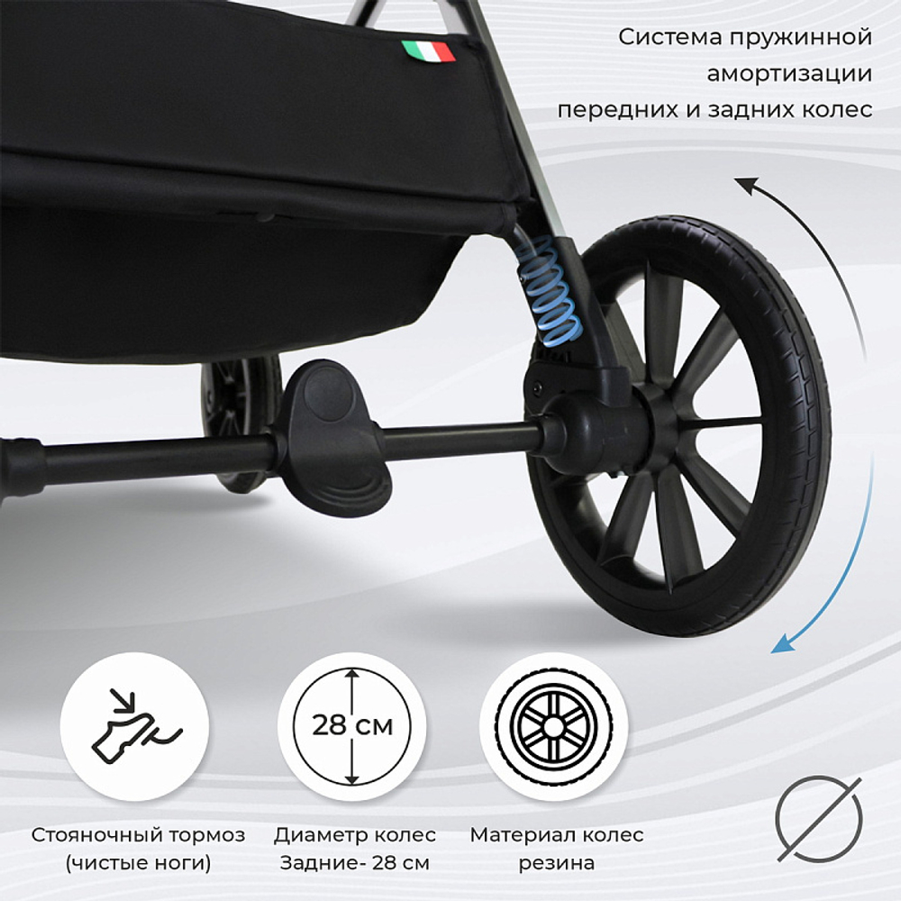 Коляска 2в1 Sweet Baby Vento Silver Blue