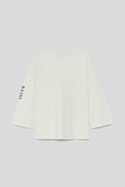 ZARA X BAISI GUADAGNINO ФУТБОЛКА REGULAR FIT С КОНТРАСТНЫМ ПРИНТОМ, ЭКРЮ/БЕЛЫЙ