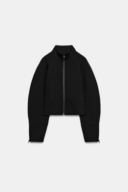 ZARA КУРТКА С МОЛНИЯМИ, ЧЕРНЫЙ