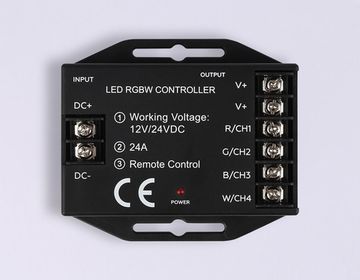 Контроллер 24A 12V 288W/24V 576W для светодиодных лент RGBW с сенсорным радио пультом 2.4G GS11461 чёрный Illumination LED Strip Ambrella