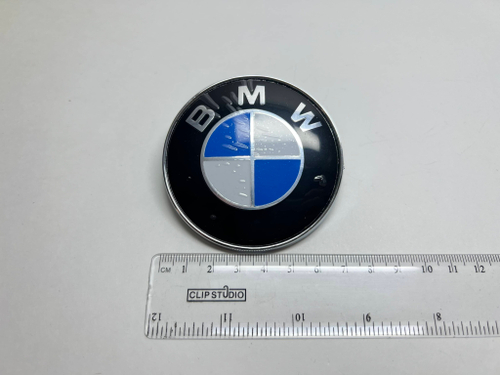 HH-119 / BMW (малый) / Логотип (шильдик, надпись, эмблема) "BMW" 7.8*7.8 см для крышки багажника / решетки радиатора / капота (1 шт.)