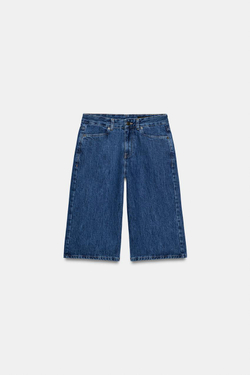 ZARA ДЖИНСОВЫЕ ШОРТЫ СО СРЕДНЕЙ ПОСАДКОЙ — ZW COLLECTION, ВЫЦВЕТШИЙ СИНИЙ