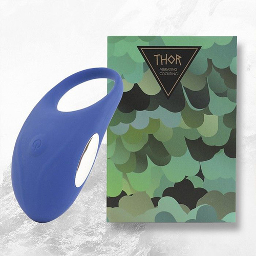 Синее эрекционное виброкольцо 4,5см Feelz Toys Thor Cockring Blue