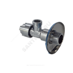 Кран латунь бытовой хром угловой G1/2" Ру10 НР маховик с отражателем Icma 90519AD07