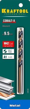 KRAFTOOL Cobalt, 9.5 х 125 мм, сталь М42, HSS-Co(8%), сверло по металлу (29656-9.5)