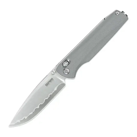Нож складной SRM 258L-GK2 Terrier Beadblast (140Cr Laminated, Grey G10)
