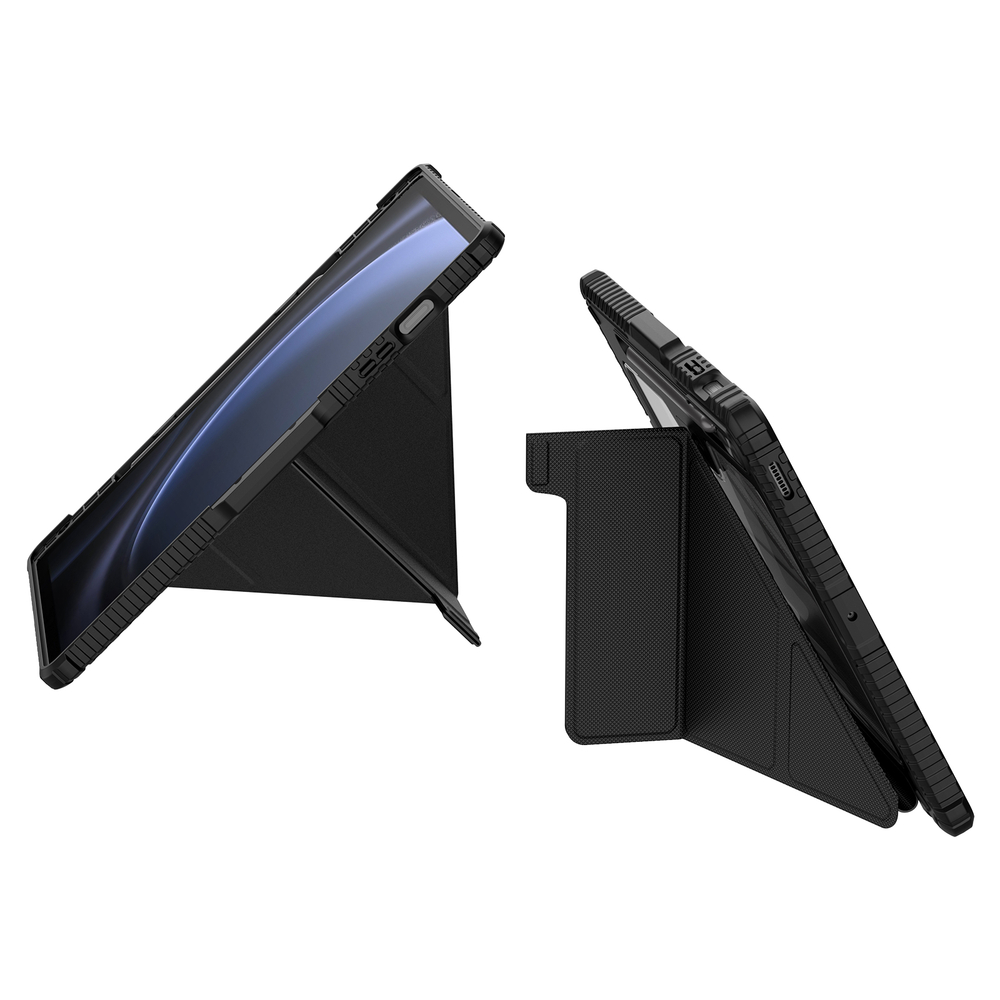 Чехол книжка от Nillkin для планшета Samsung Galaxy Tab S9 FE+ Плюс, серия Bumper Pro Case-Multi Angle Folding Style, с защитной шторкой для камеры