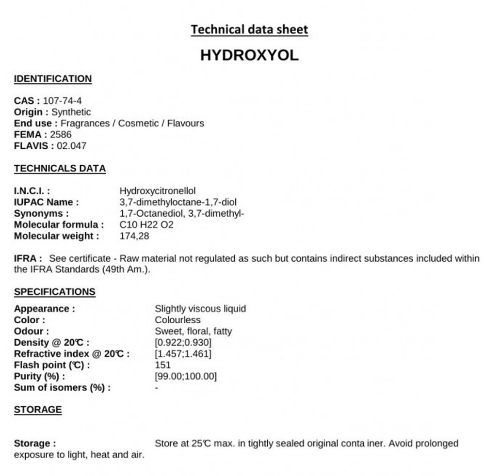 HYDROXYOL / ГИДРОКСИОЛ CAS 107-74-4