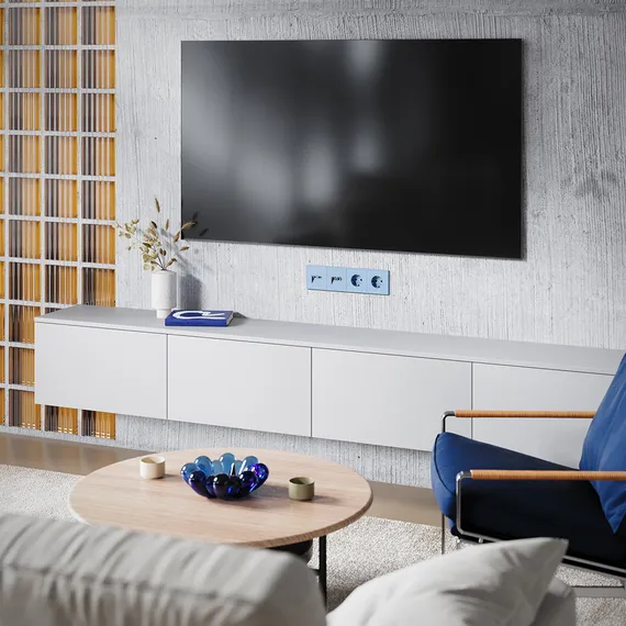Накладка для розетки TV+RJ45 кат. 6 Voltum S70 Деним VLS002715
