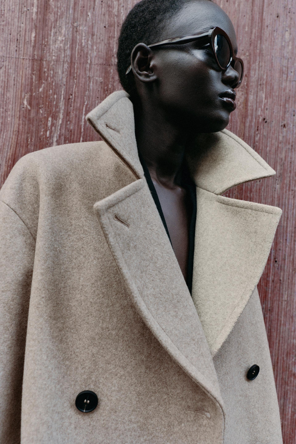 ZARA МЯГКОЕ ПАЛЬТО ОВЕРСАЙЗ, БЕЖЕВЫЙ