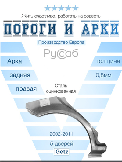 Арка правая Hyundai Getz 2002-2011 (Klokkerholm)