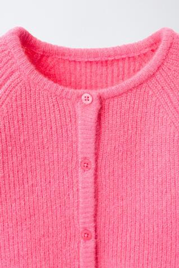 ZARA ОДНОТОННЫЙ КАРДИГАН, РОЗОВЫЙ