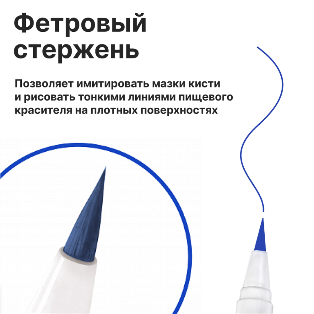 Фломастер маркер для украшения кондитерских изделий Небесно – голубой пищевые чернила