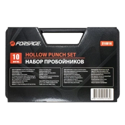 Пробойник со сменными насадками 10пр. (5,6,8,10,12.5,16,20,25,32мм),в кейсе Forsage F-31091K