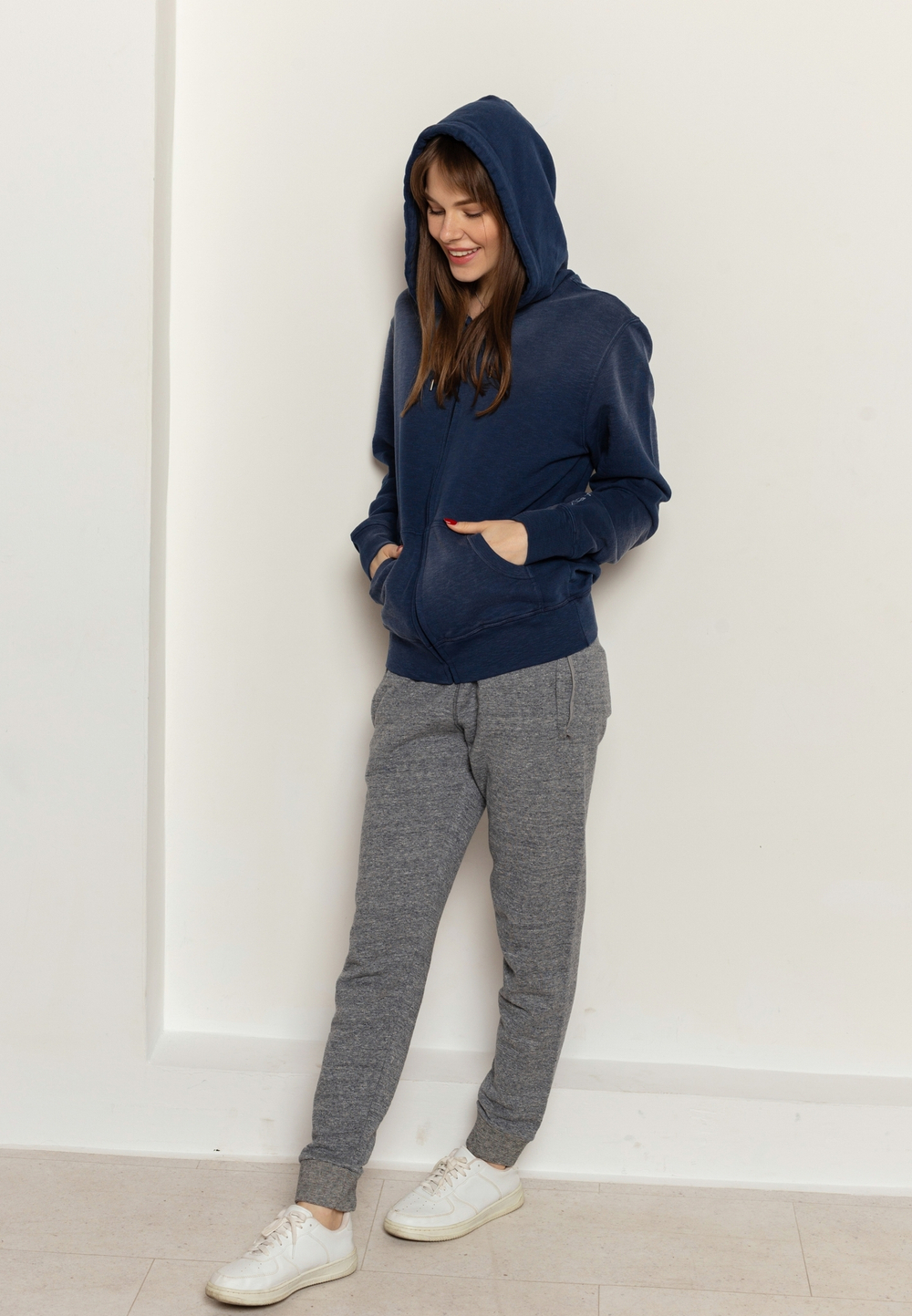 Худи на молнии Bowery NYC Spray Mood Indigo