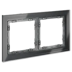 Рамка стеклянная на 2 поста Voltum S70 Графит VLS110207