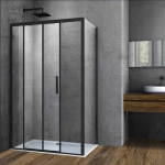 Душевой уголок Vincea Софт (Soft) VSR-3SO9013CLB, 1300*900, черный, стекло прозрачное