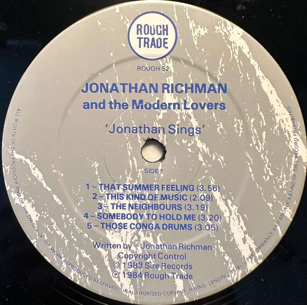 Jonathan Richman & The Modern Lovers - Jonathan Sings! (Англия 1984г.)