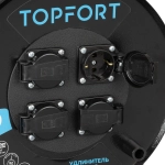 Удлинитель Topfort КГ 3х2,5 30м, на мет.катушке, с/з.,с/загл.,IP44