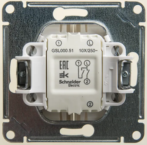 Выключатель двухклавишный Systeme Electric Glossa Перламутр GSL000651