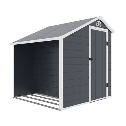 Пластиковый сарай с дровницей Black Fox Modernist D 7x6