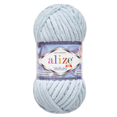 Пряжа Alize (Ализе) Velluto / уп.5 мот. по 100 г, 68м, 416 серый A