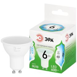 Лампа светодиодная ЭРА GREEN LINE LED MR16-6W-840-GU10 GL 6Вт софит яркий белый свет GU10 | Лампы cветодиодные Точечные (Софиты) (MR, PAR)