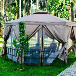 Шатер садовый Green Glade Gexagon Beige (сторона 200 см, площадь 10.5 м²)
