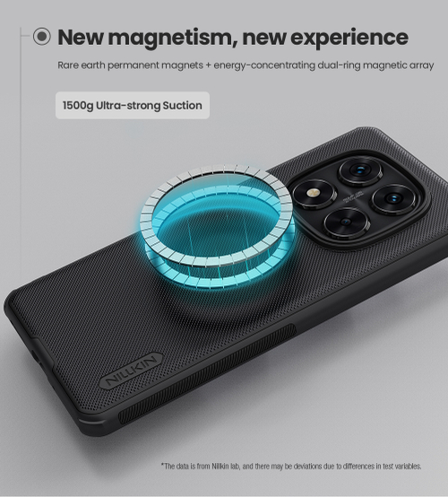 Чехол усиленный от Nillkin c встроенным круглым магнитом для Xiaomi Redmi Note 14 Pro+ 5G, серия Super Frosted Shield Pro Magnetic Case