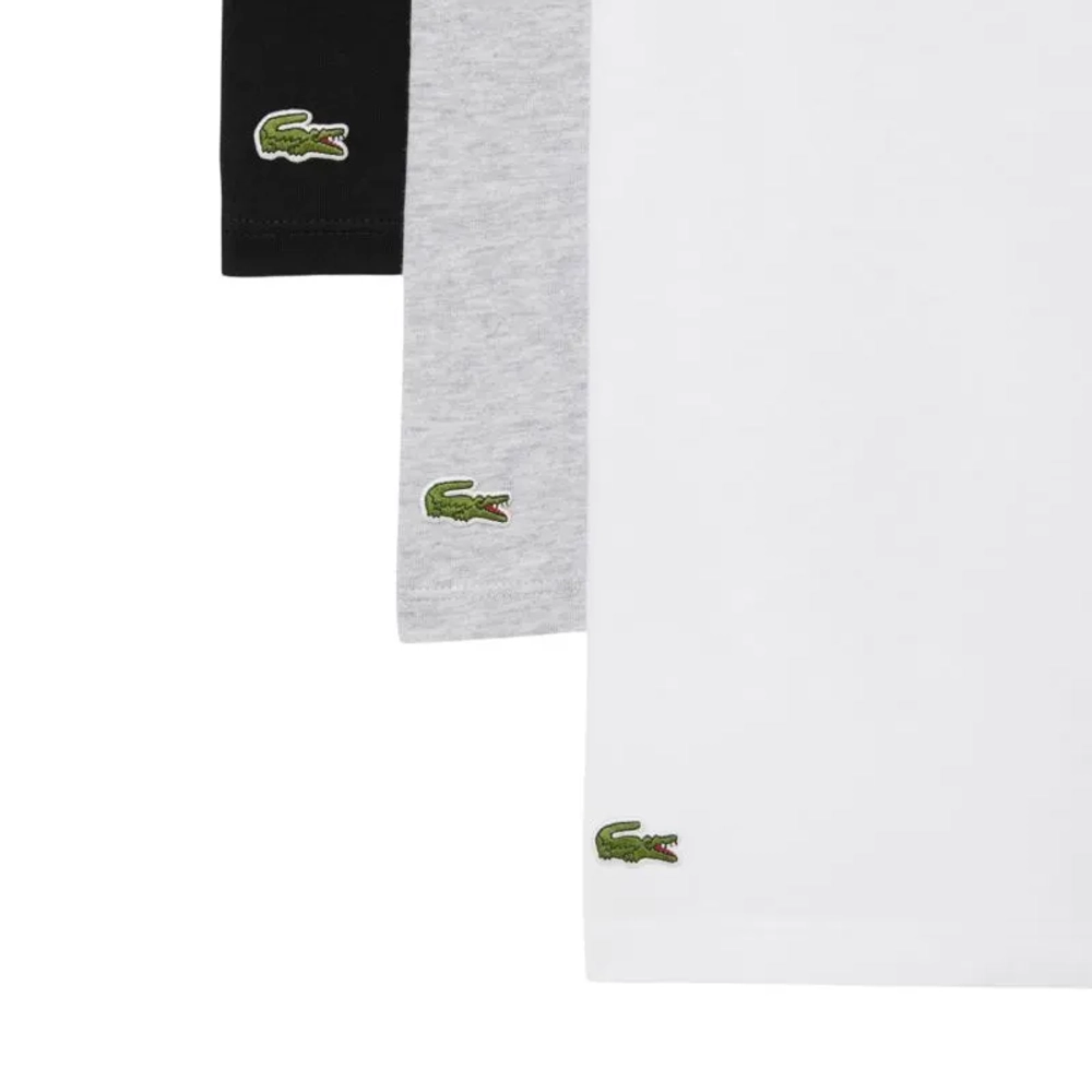 Мужская теннисная футболка Lacoste Slim Fit Loungewear 3-Pack - white/grey/black