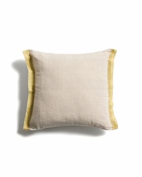 Чехол для подушки Disea из бежевого льна с желтыми деталями, 45 x 45 см