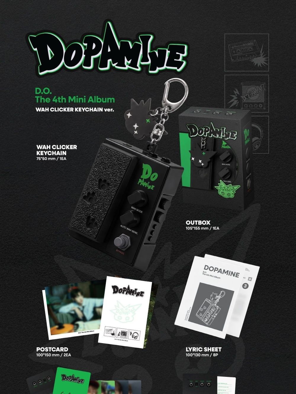 Альбом D.O. - DOPAMINE 4th Mini Album WAH CLICKER KEYCHAIN (LIMITED) Version