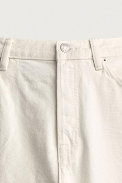 ZARA ДЖИНСЫ STRAIGHT LEG, ЖЕЛТОВАТО-БЕЛЫЙ