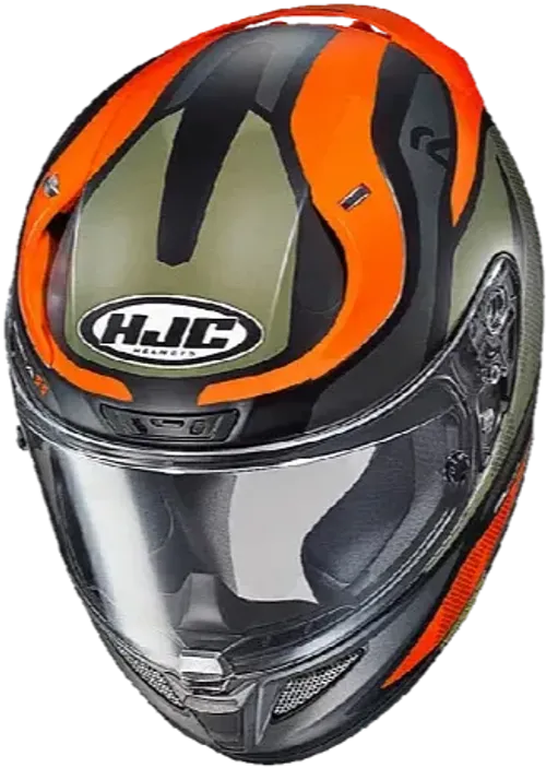 Купить Мотошлем Интеграл HJC RPHA11 Deroka MC7SF / Зелено-оранжевый