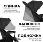 Коляска детская прогулочная арт.BG 114-6 MODEL CROSS AIR цвет Графитовый