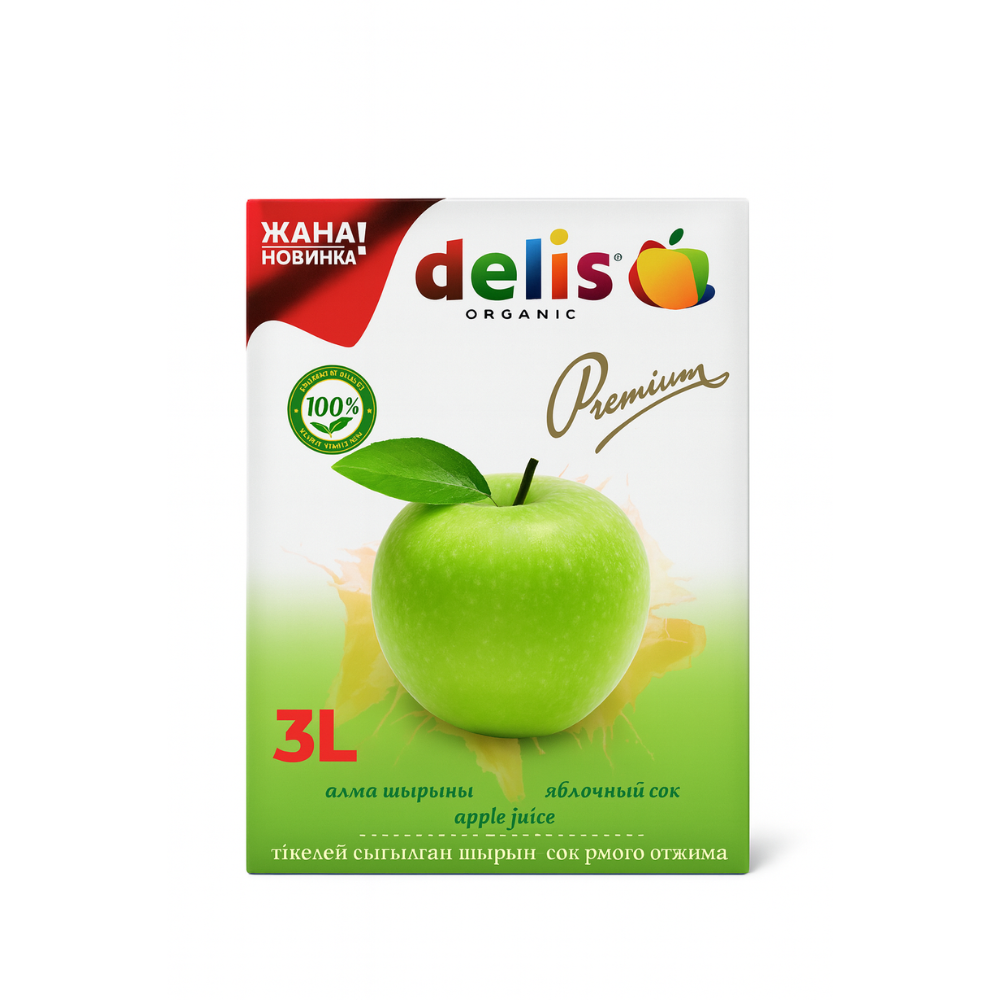Сок натуральный Delis Яблочный 3 л