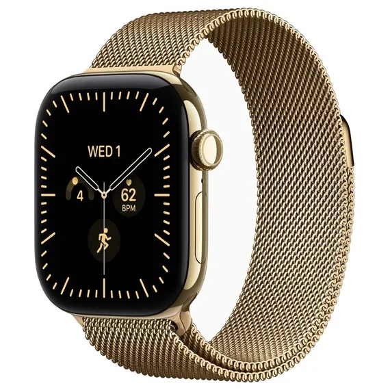 Умные часы Apple Watch Series 12 46 мм Titanium Milanese Loop Золотой Radiant gold