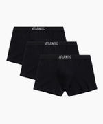 Мужские трусы шорты Atlantic, набор из 3 шт., хлопок, черные, 3BMH-011