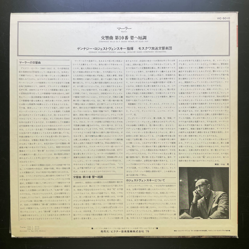 Малер - Симфония №10 (Япония 1976г.)
