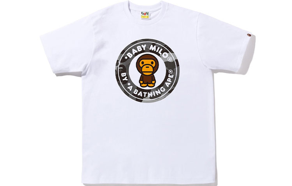 A Bathing Ape Milo Busy Works Tee белый серый