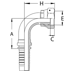 Фитинг DN 16 DK (Г) 27x1.5 (90) (накидная гайка)