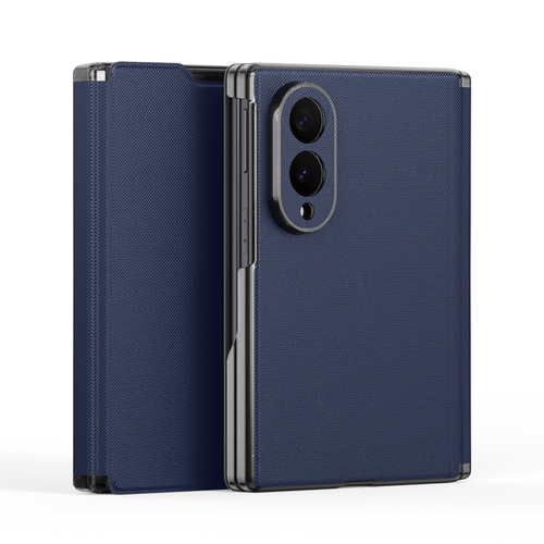 Чехол с покрытием под кожу синего цвета для Samsung Galaxy Z Fold 8, серия Fort Series от Dux Ducis