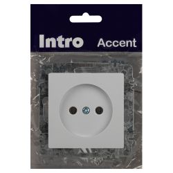 Розетка Intro Accent 6-201-01 2Р 16А-250В IP20 СУ AL/CU белый | Intro