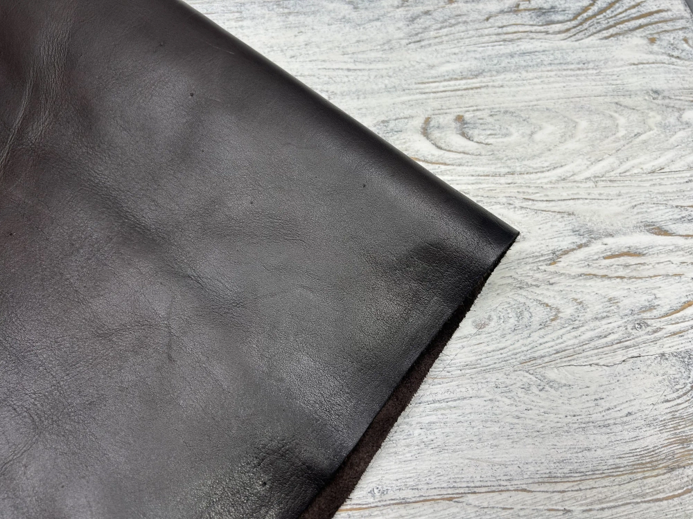 Кожа для выворотных сумок Наппа цв. Коричневый / Nappa Wax Dark Brown